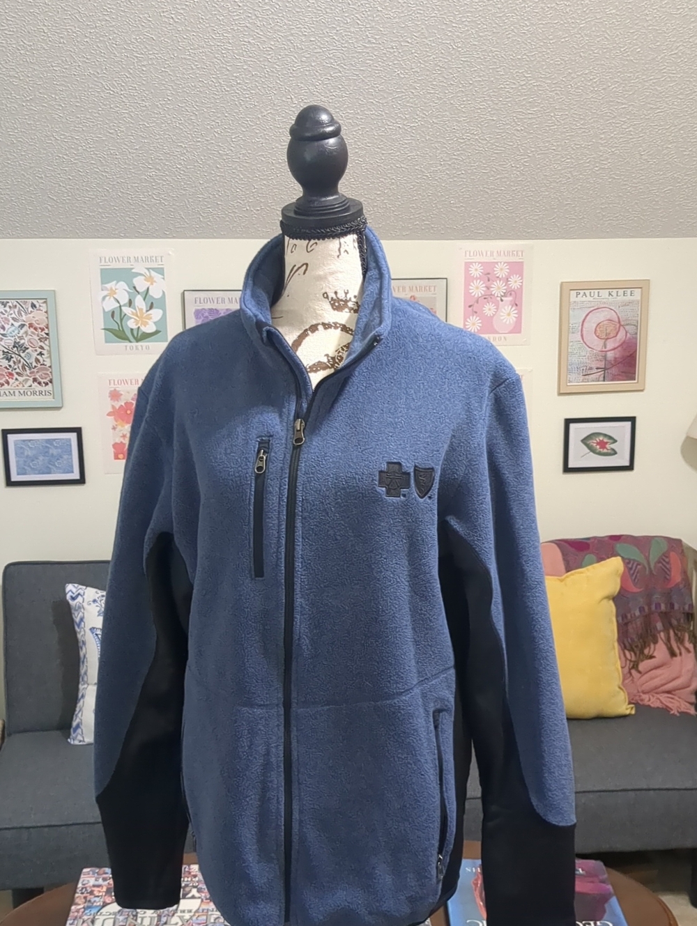 Port Authority Navy Blue Full-Zip Fleece Jacket BlueCross BlueShield Logo